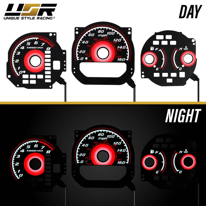 2001 - 2003 Acura TL Black Gauge Face Red Glow Gauge
