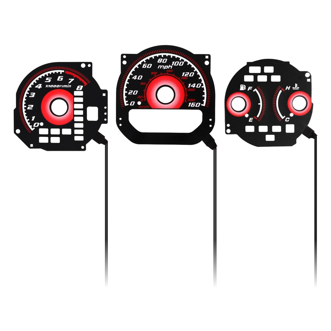 2001 - 2003 Acura TL Black Gauge Face Red Glow Gauge