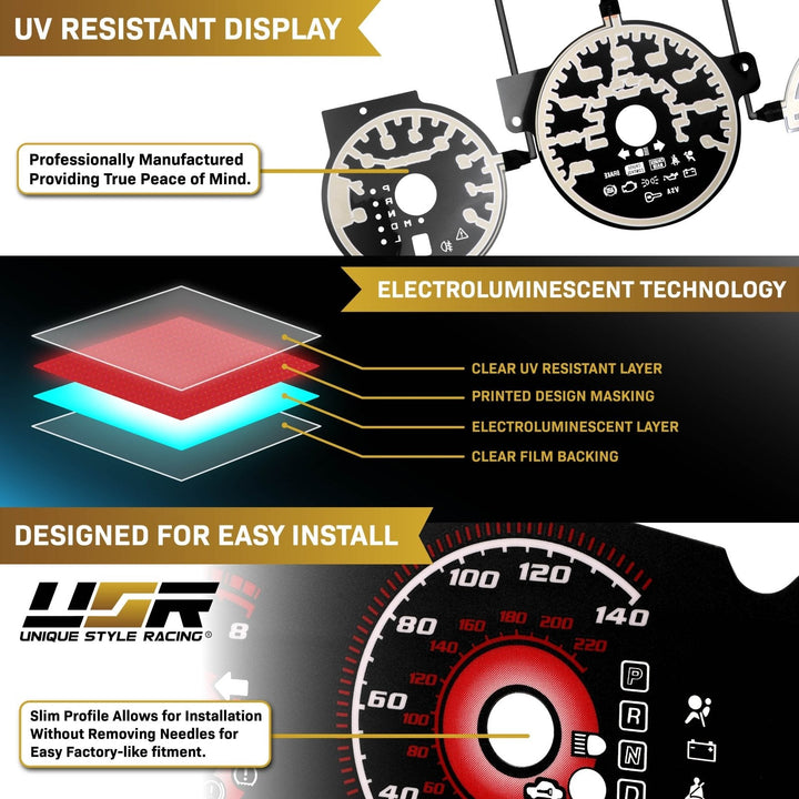 2004 - 2006 Acura TL Type S Style Silver/Black Gauge Face Blue/White Glow Gauge