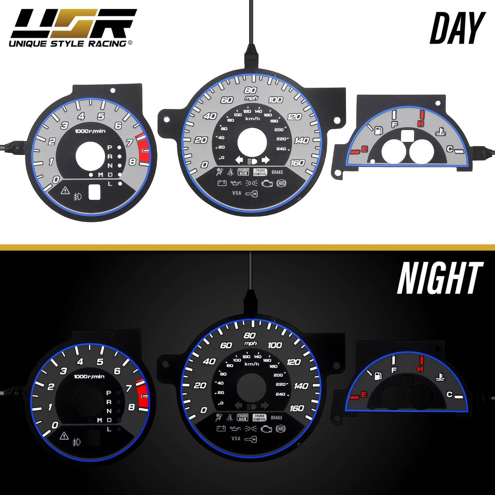 2004 - 2006 Acura TL Type S Style Silver/Black Gauge Face Blue/White Glow Gauge