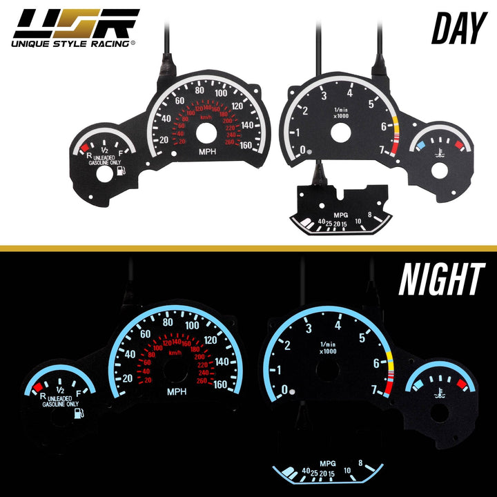 1992-1999 BMW E36 3 Series E92 M3 Style Black Gauge Face Red Glow Gauge