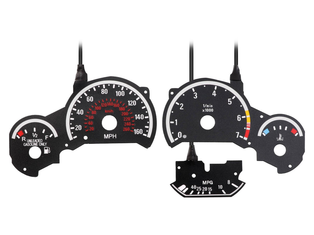 1992-1999 BMW E36 3 Series E92 M3 Style Black Gauge Face Red Glow Gauge
