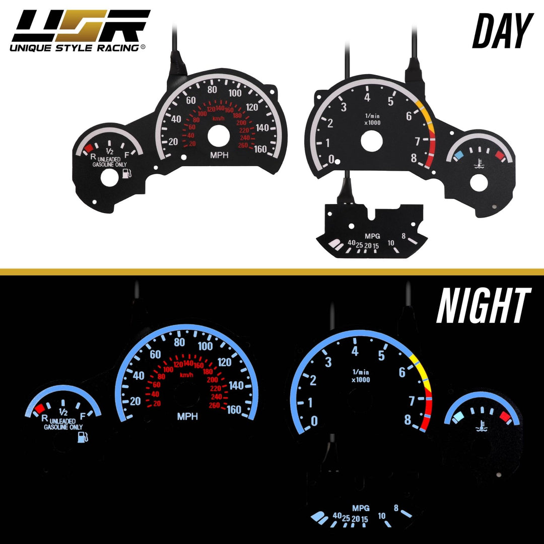 1994-1999 BMW E36 M3 3 Series E92 Style Black Gauge Face White Glow Gauge