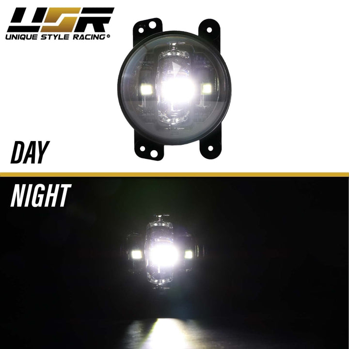 2007 - 2009 Jeep Wrangler JK Black Housing LED Projector Fog Lights