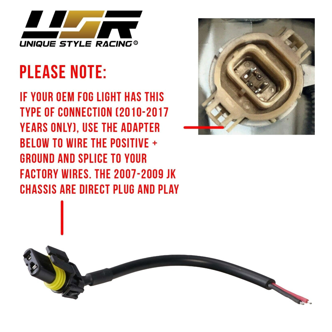 2007 - 2009 Jeep Wrangler JK Black Housing LED Projector Fog Lights