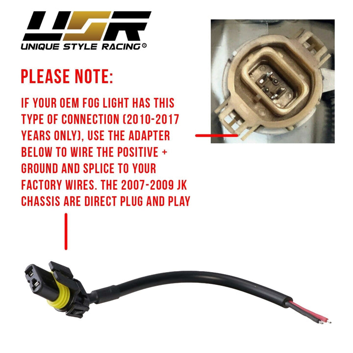 2007 - 2009 Jeep Wrangler JK Black Housing LED Projector Fog Lights