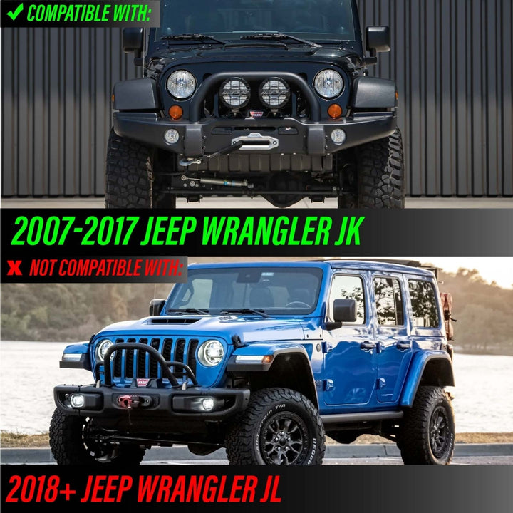 2007 - 2009 Jeep Wrangler JK Black Housing LED Projector Fog Lights