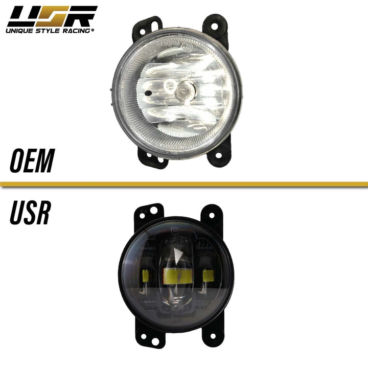 2007 - 2009 Jeep Wrangler JK Black Housing LED Projector Fog Lights