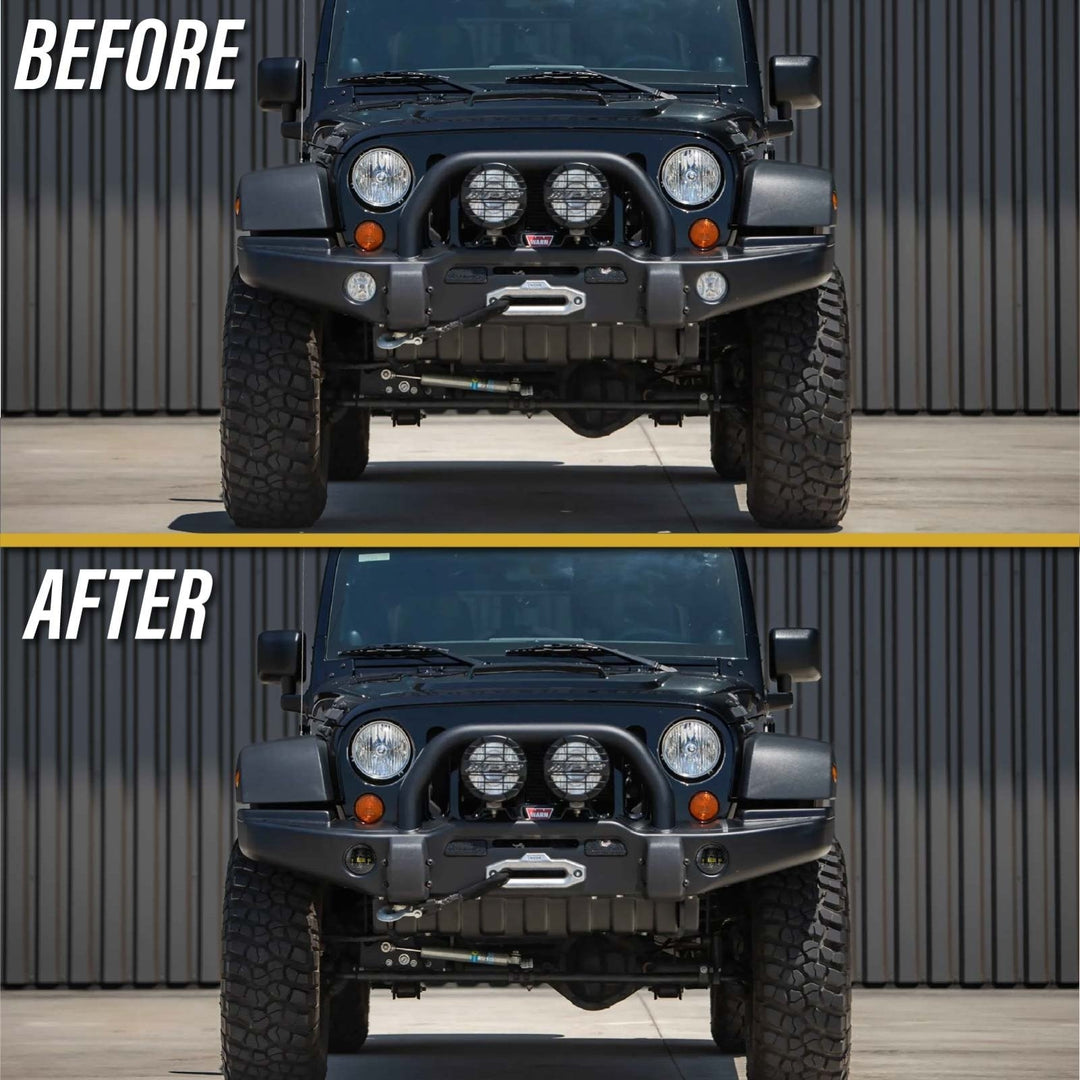 2007 - 2009 Jeep Wrangler JK Black Housing LED Projector Fog Lights