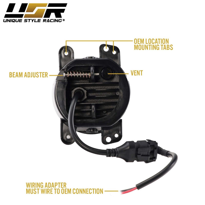 2007 - 2009 Jeep Wrangler JK Black Housing LED Projector Fog Lights