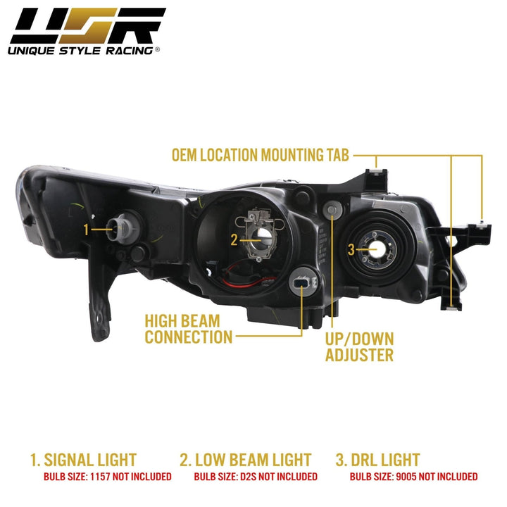 2006-2008 Acura TL Clear Corner DIFFUSER Bi-Xenon D2S Projector Headlight
#optional-items_headlights-only