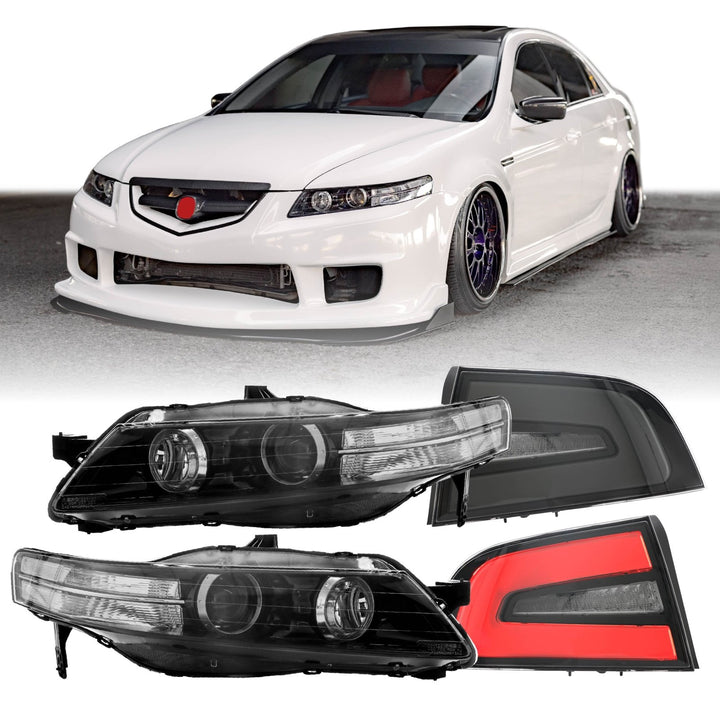 2006-2008 Acura TL Clear Corner DIFFUSER Bi-Xenon D2S Projector Headlight
#optional-items_headlights-and-nsx-style-smoke-bar-tail-lights