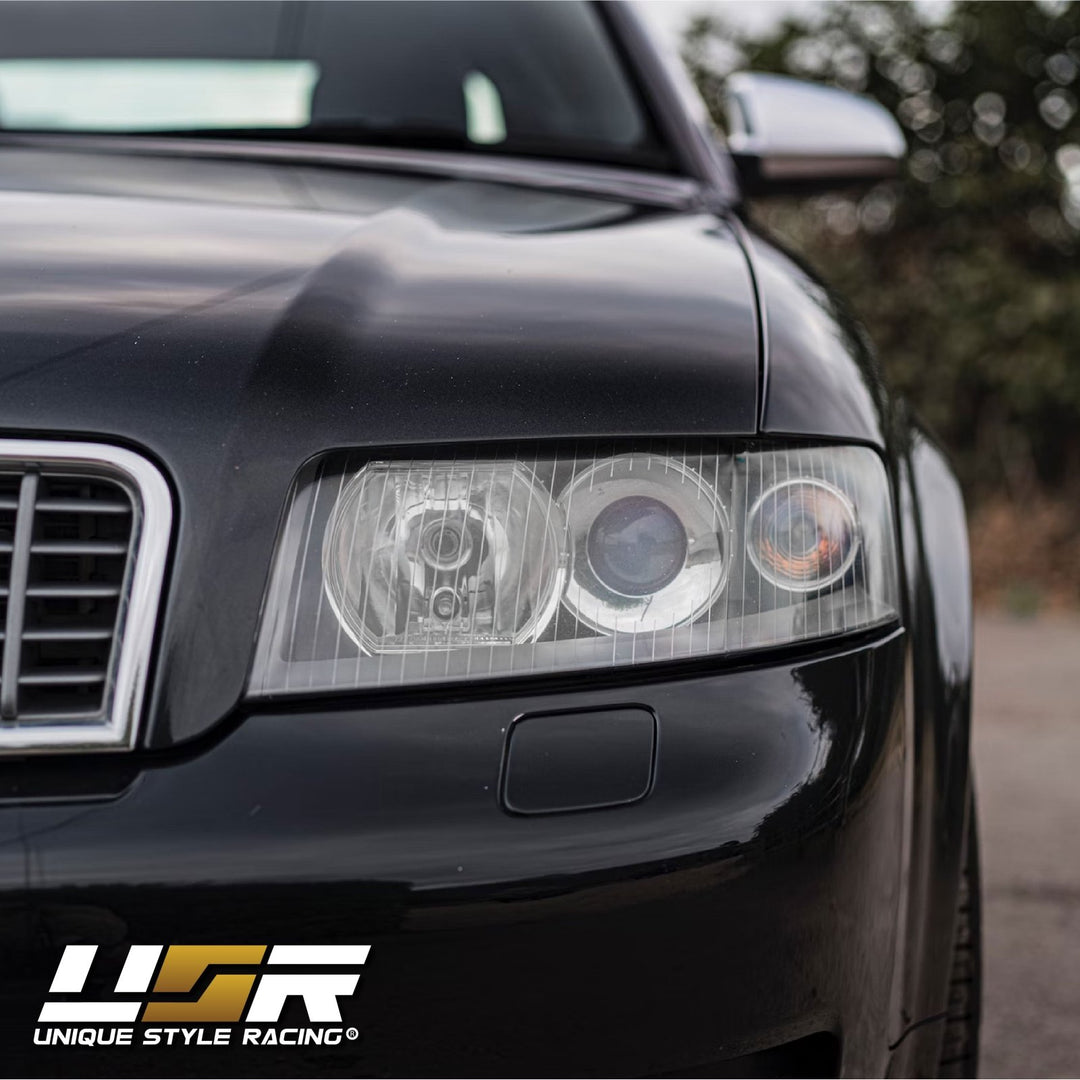 2002 - 2005 Audi A4/S4 Black Housing Headlight W/ Clear Corner Xenon HID Model