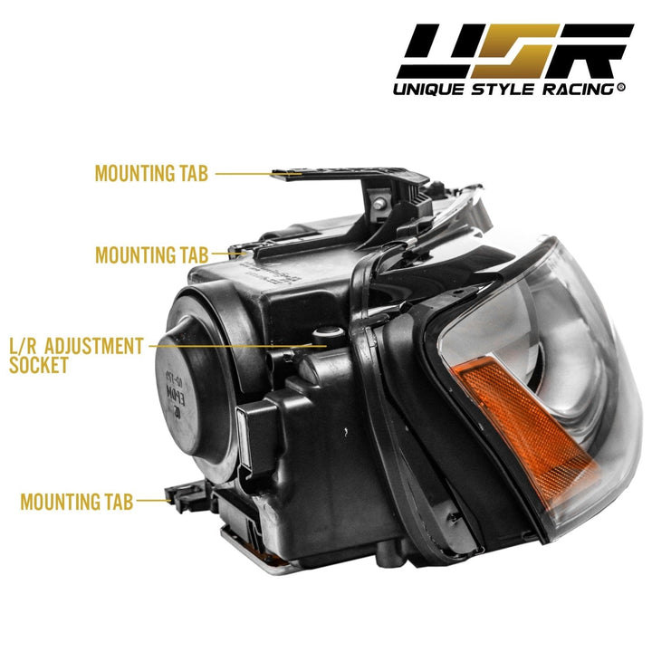 2013 - 2016 Audi A4 B8 Sedan / Wagon Black Housing LED DRL S4 Projector Style Headlights