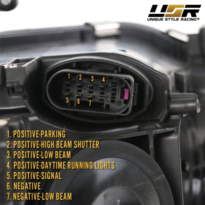 2013 - 2016 Audi A4 B8 Sedan / Wagon Black Housing LED DRL S4 Projector Style Headlights