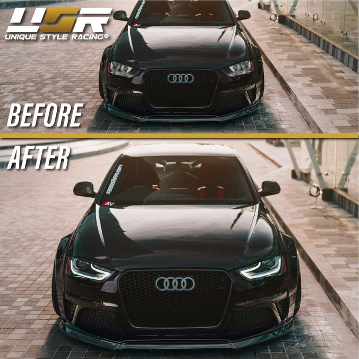 2013 - 2016 Audi A4 B8 Sedan / Wagon Black Housing LED DRL S4 Projector Style Headlights