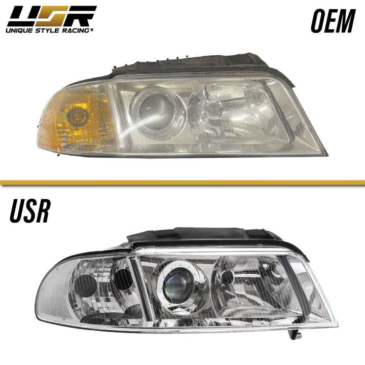 1992 - 2001 Audi A4 B5.5 / 2000 - 2002 S4 Xenon Model OEM Replacement D2S Projector Headlight With Clear Corner Lens