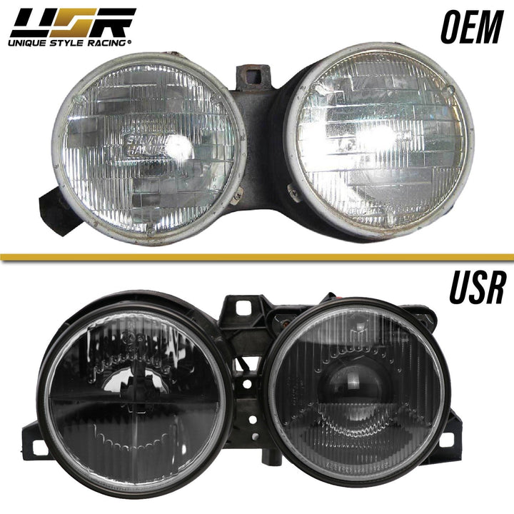 1984 - 1991 BMW E30 3 Series Euro Smiley Cross Hair Projector Glass Lens Headlights