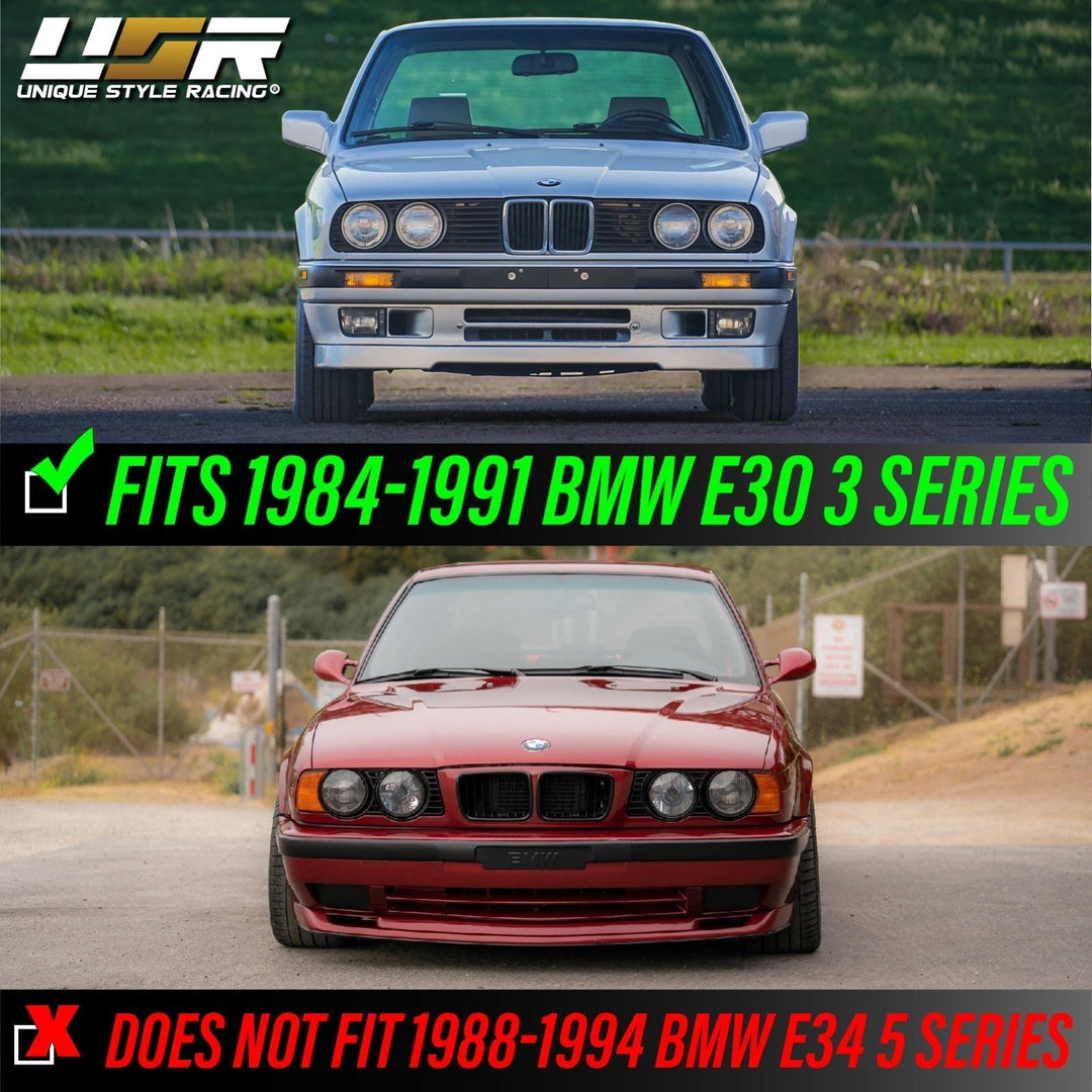 1984 - 1991 BMW E30 3 Series Euro Smiley Cross Hair Projector Glass Lens Headlights