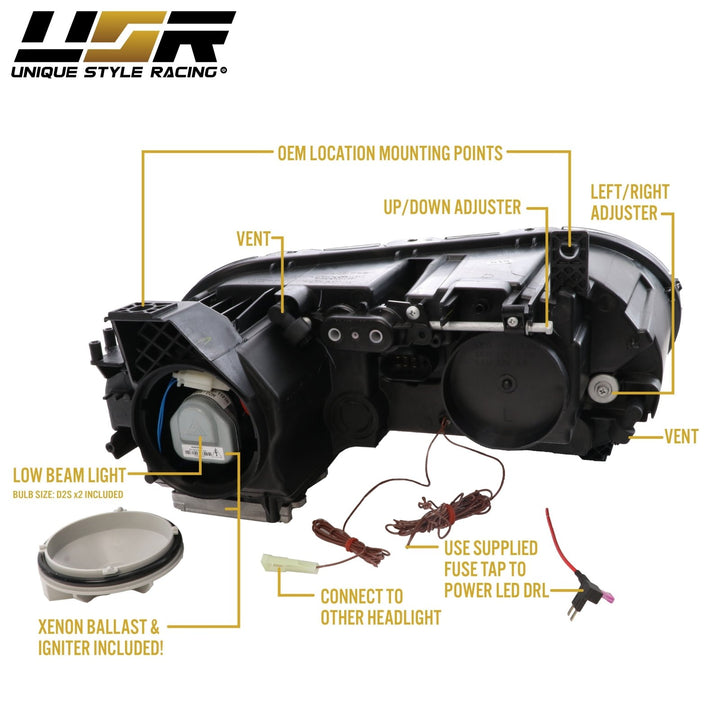 2004 - 2010 Bentley Continental / Flying Spur OEM Facelift Style LED BiXenon Projector Headlight
#housing-color_chrome-housing