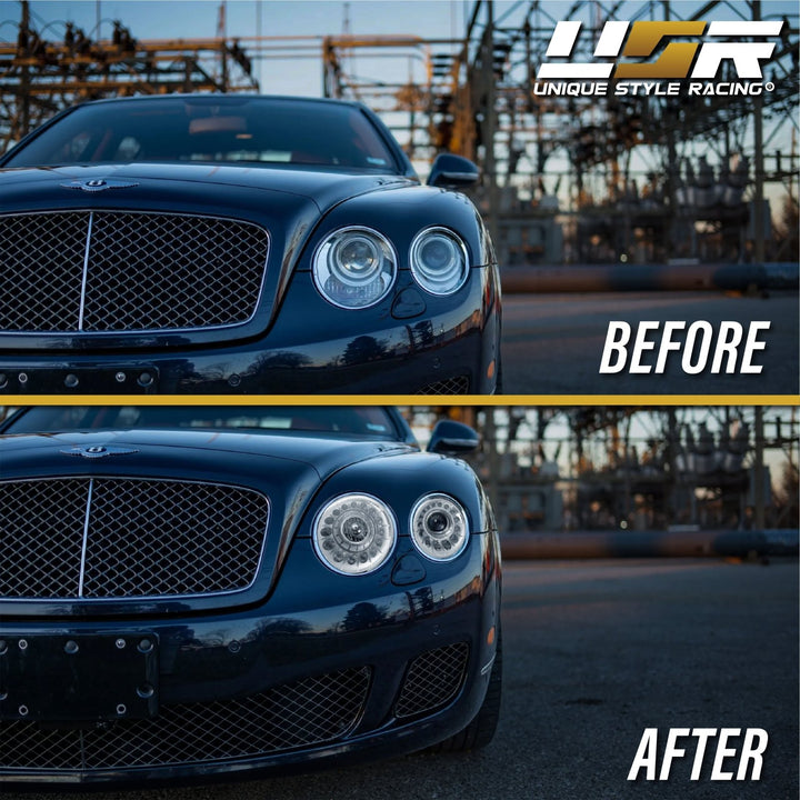 2004 - 2010 Bentley Continental / Flying Spur OEM Facelift Style LED BiXenon Projector Headlight
#housing-color_chrome-housing