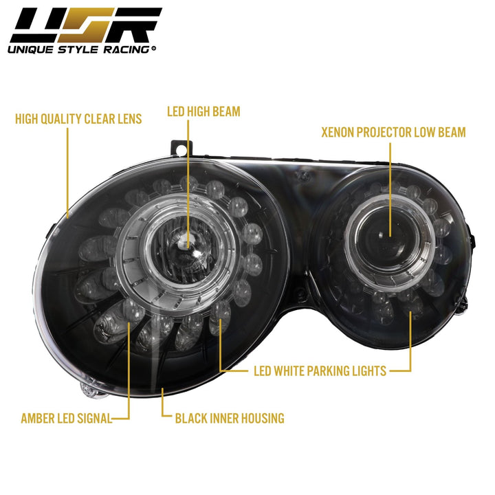 2004 - 2010 Bentley Continental / Flying Spur OEM Facelift Style LED BiXenon Projector Headlight
#housing-color_black-housing