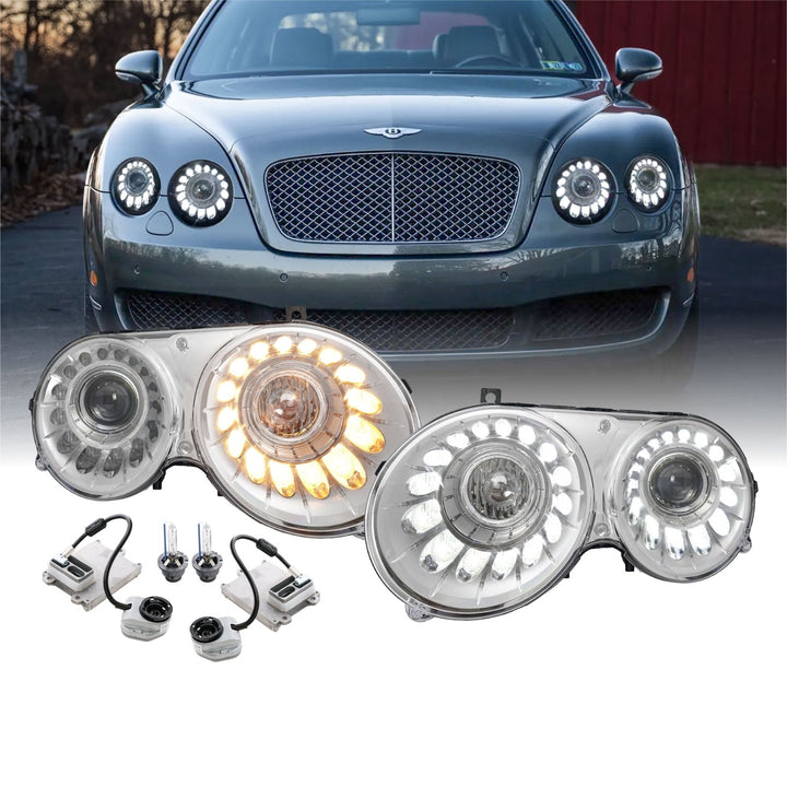 2004 - 2010 Bentley Continental / Flying Spur OEM Facelift Style LED BiXenon Projector Headlight
#housing-color_chrome-housing