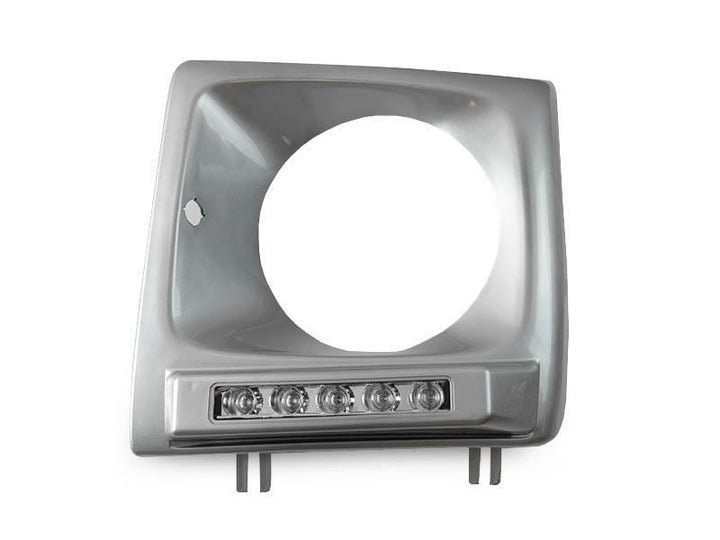 1990 - 2014 Mercedes G Class Wagon W463 / W463 G63 Style 5 Round LED Painted Headlight Bezel with LED DRL Daytime Running Light