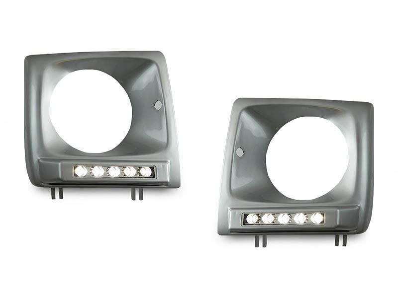 1990 - 2014 Mercedes G Class Wagon W463 / W463 G63 Style 5 Round LED Painted Headlight Bezel with LED DRL Daytime Running Light