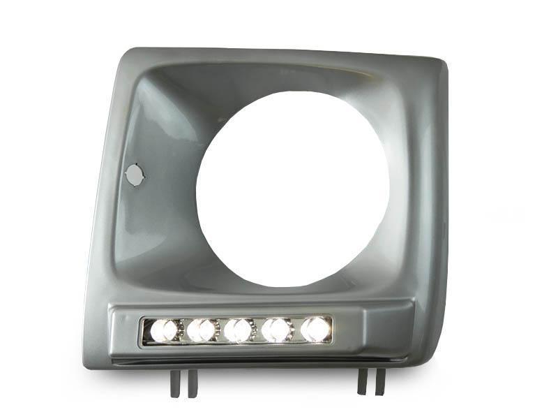 1990 - 2014 Mercedes G Class Wagon W463 / W463 G63 Style 5 Round LED Painted Headlight Bezel with LED DRL Daytime Running Light