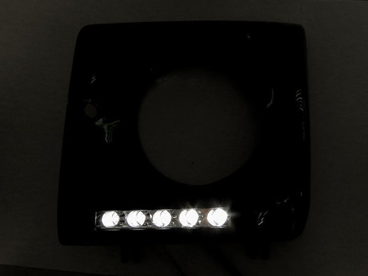 1990 - 2014 Mercedes G Class Wagon W463 / W463 G63 Style 5 Round LED Painted Headlight Bezel with LED DRL Daytime Running Light