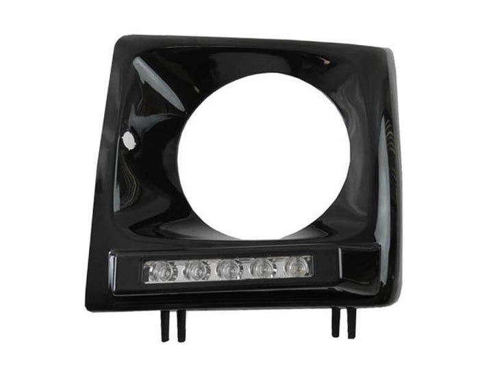 1990 - 2014 Mercedes G Class Wagon W463 / W463 G63 Style 5 Round LED Painted Headlight Bezel with LED DRL Daytime Running Light