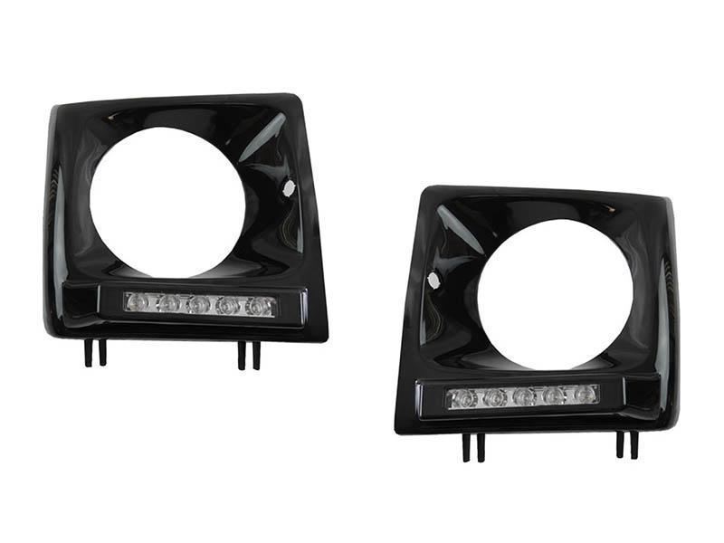 1990 - 2014 Mercedes G Class Wagon W463 / W463 G63 Style 5 Round LED Painted Headlight Bezel with LED DRL Daytime Running Light