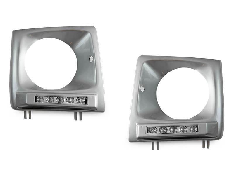 1990 - 2014 Mercedes G Class Wagon W463 / W463 G63 Style 5 Round LED Painted Headlight Bezel with LED DRL Daytime Running Light