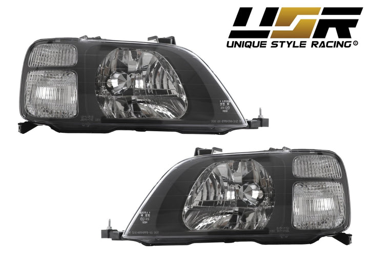 1997 - 2001 Honda CRV CRV JDM Style Black Housing Clear Corner Headlights