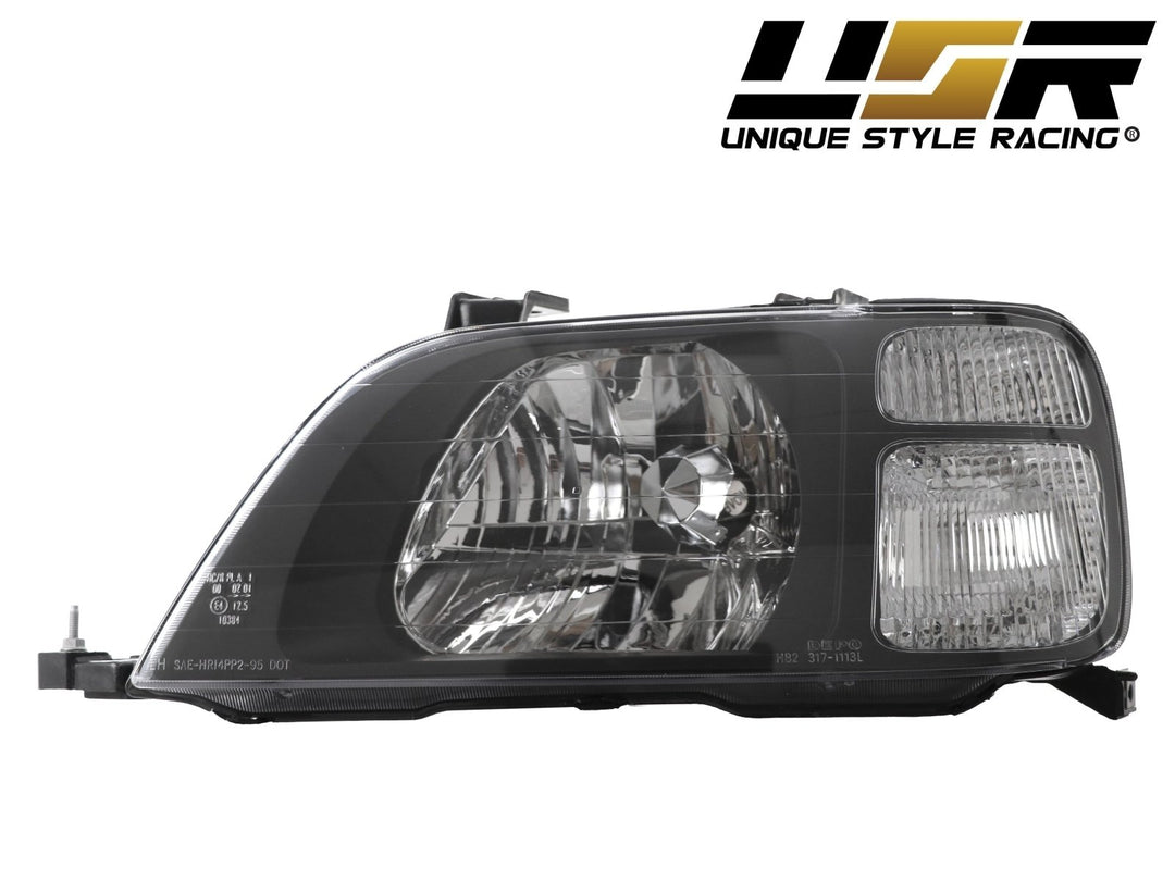 1997 - 2001 Honda CRV CRV JDM Style Black Housing Clear Corner Headlights