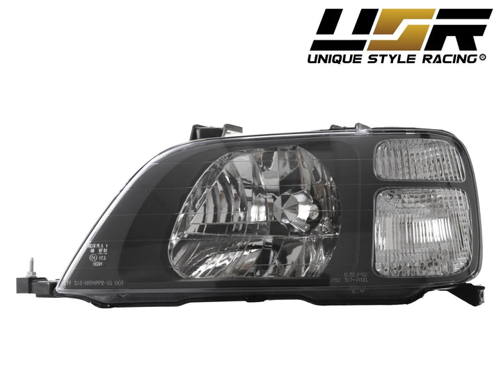 1997 - 2001 Honda CRV CRV JDM Style Black Housing Clear Corner Headlights