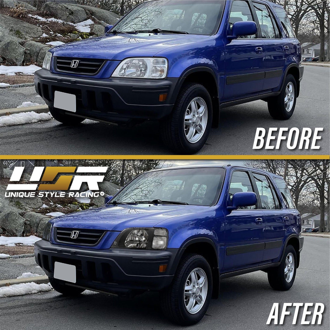 1997 - 2001 Honda CRV CRV JDM Style Black Housing Clear Corner Headlights