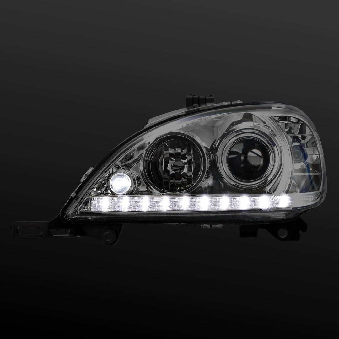 2002 - 2005 Mercedes M Class W163 White LED Strip Projector Headlight