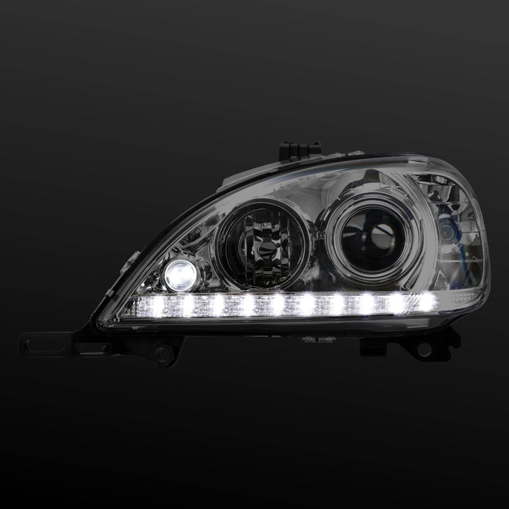 2002 - 2005 Mercedes M Class W163 White LED Strip Projector Headlight