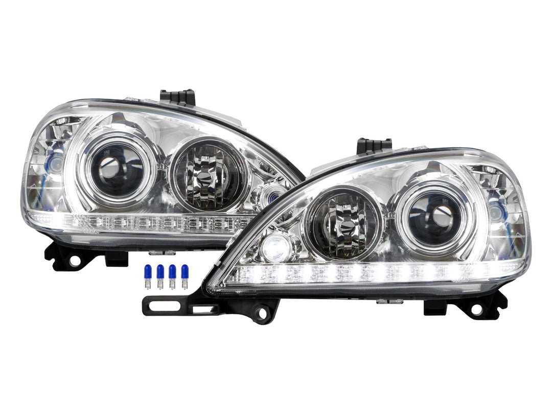 2002 - 2005 Mercedes M Class W163 White LED Strip Projector Headlight