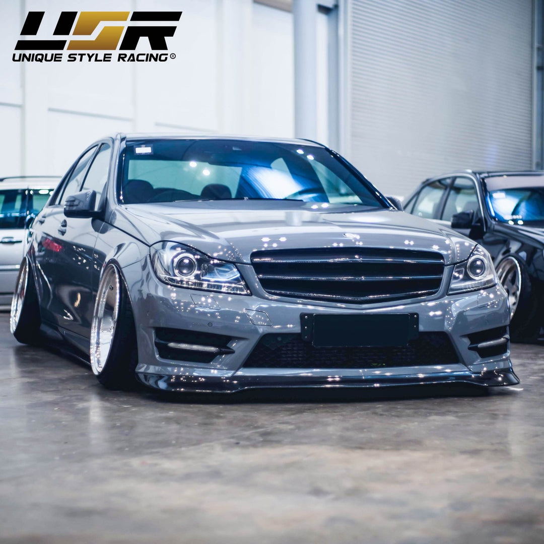 2012 - 2014 Mercedes Benz C Class W204 USR Edition Projector Headlight w/ White LED Strip DRL & Switchback Amber LED Turn Signal Halogen Model