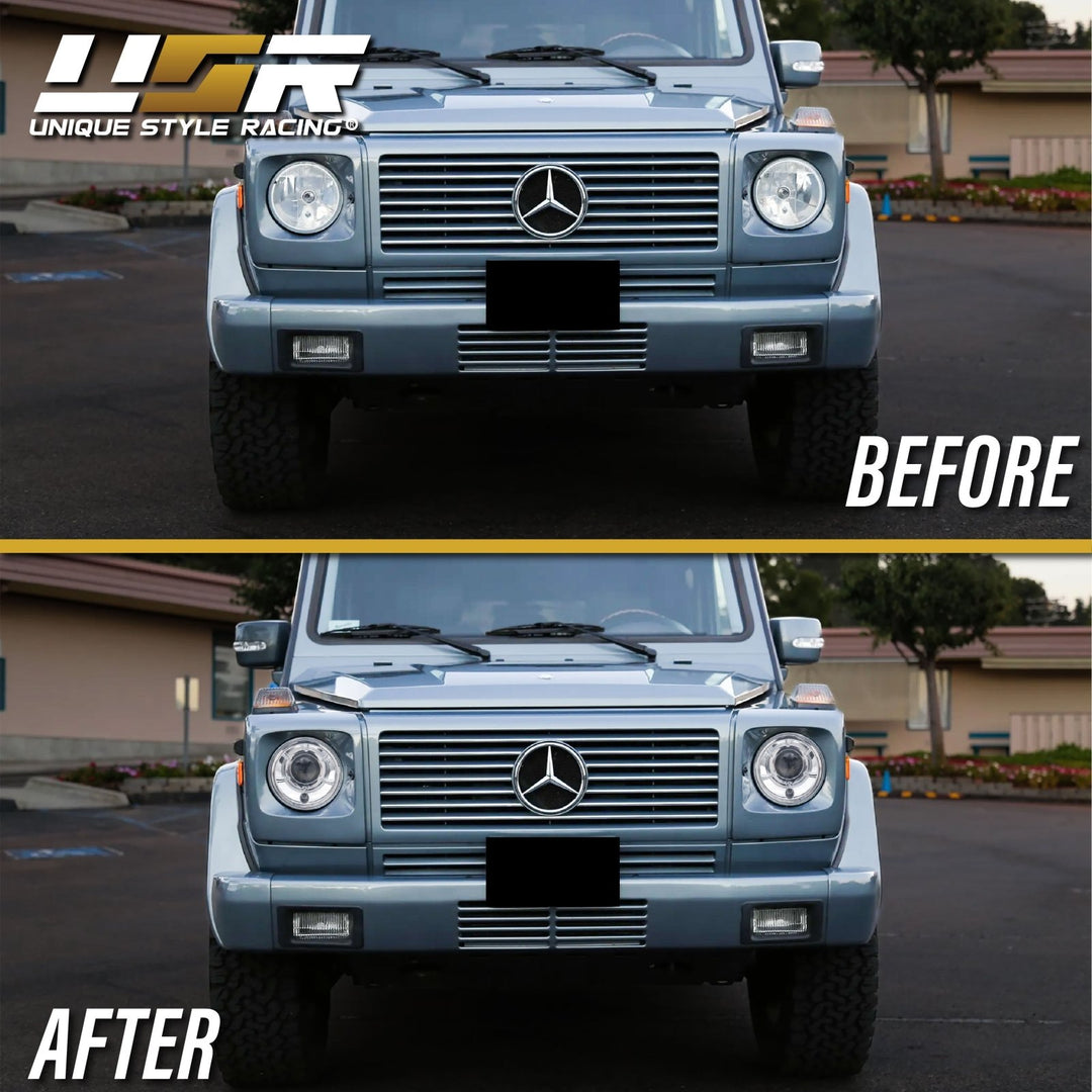 2002-2006 Mercedes Benz G Class Wagon W463 FACELIFT Style GLASS Lens Projector Headlight With Optional Xenon HID
#housing-color_chrome-housing