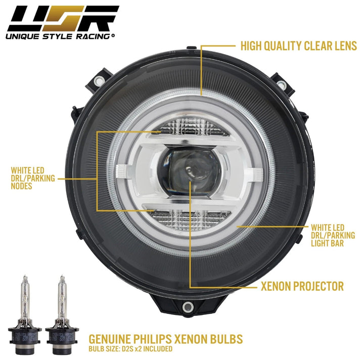 2007 - 2018 Mercedes W463 G Class Wagon W464 Style Halo LED Ring Xenon Headlights