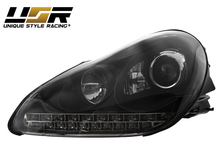 2003 - 2006 Porsche Cayenne 955 9PA Black Projector Headlights For Factory Halogen Models