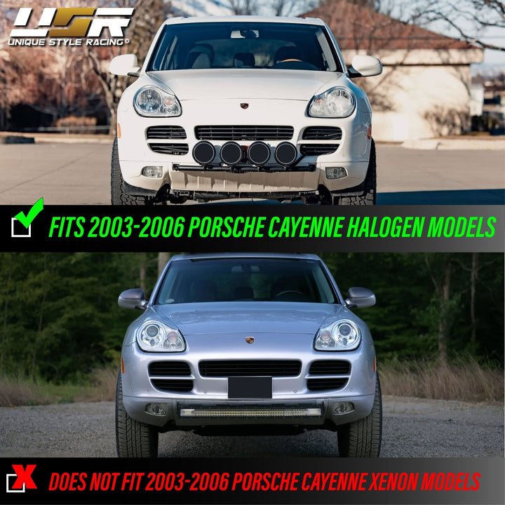 2003 - 2006 Porsche Cayenne 955 9PA Black Projector Headlights For Factory Halogen Models