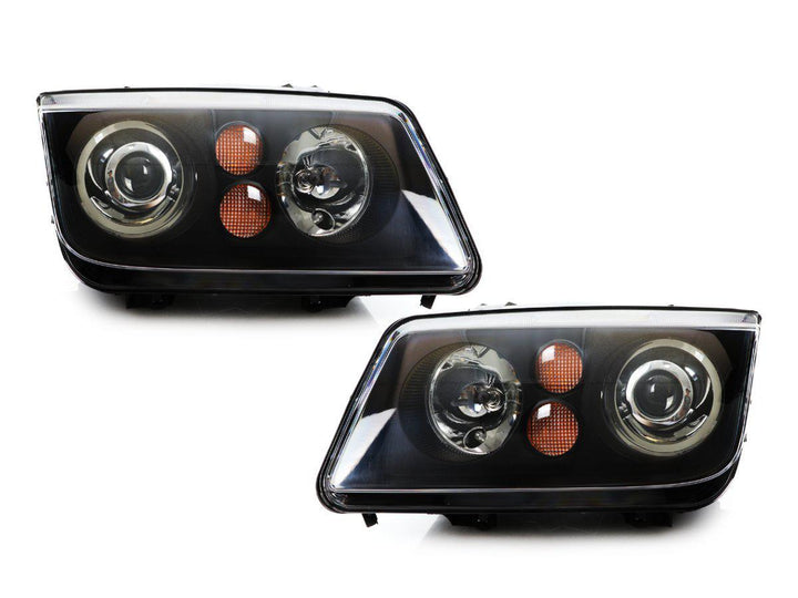 1992 - 2004 VW Jetta 4 IV / Bora Black or Chrome E Code OE Xenon Replica Style Projector Headlights for Halogen Models Only