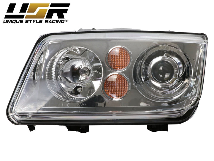 1992 - 2004 VW Jetta 4 IV / Bora Black or Chrome E Code OE Xenon Replica Style Projector Headlights for Halogen Models Only