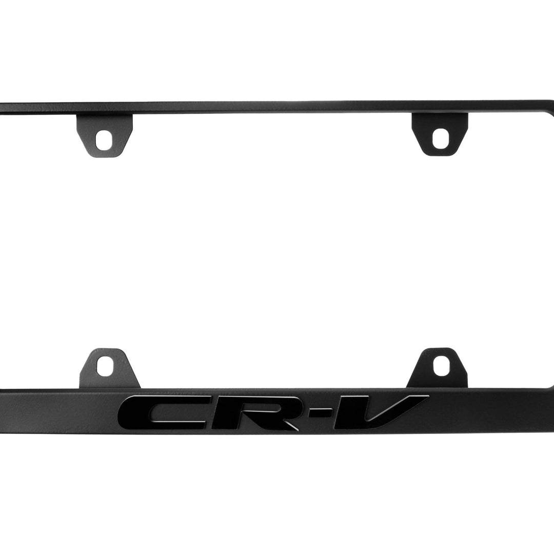 Honda CRV CR - V Stealth Black Powder Coat License Plate Frame with 3D Raised Letters