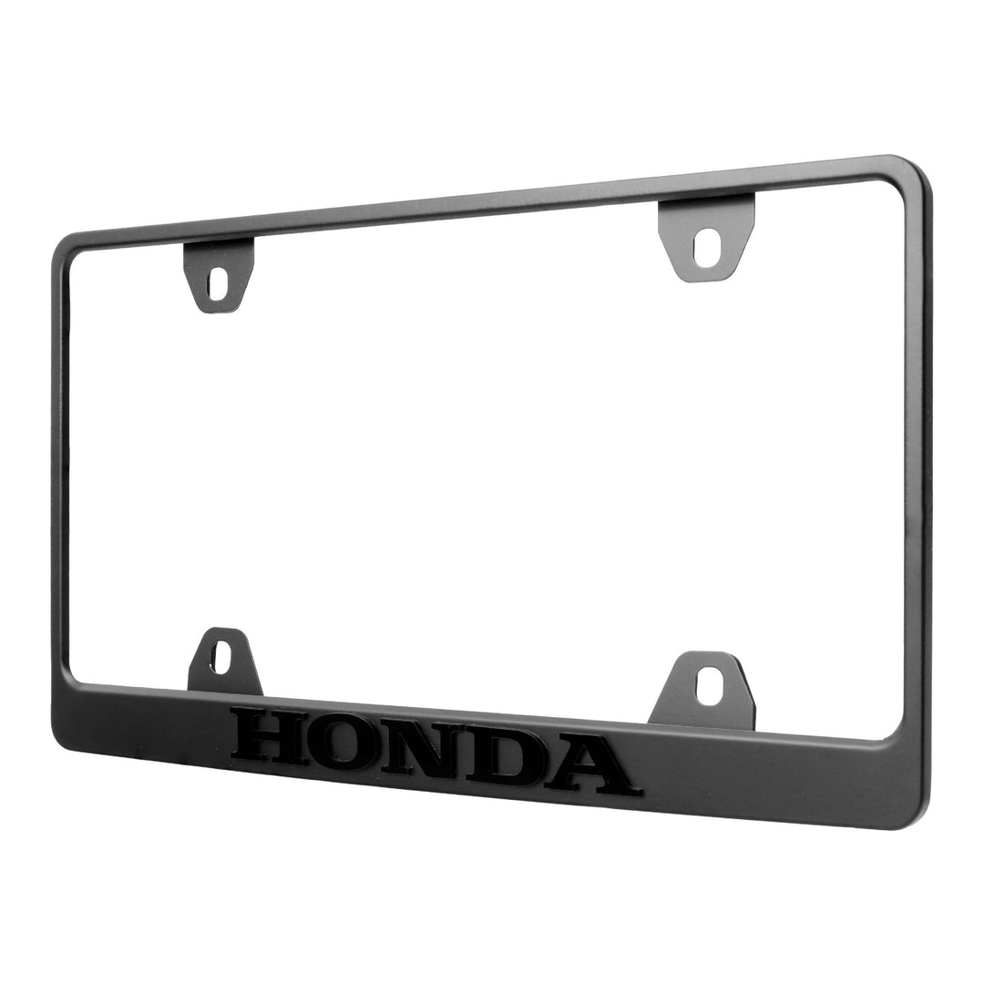 Honda Stealth Black Powder Coat License Plate Frame with 3D Raised Letters